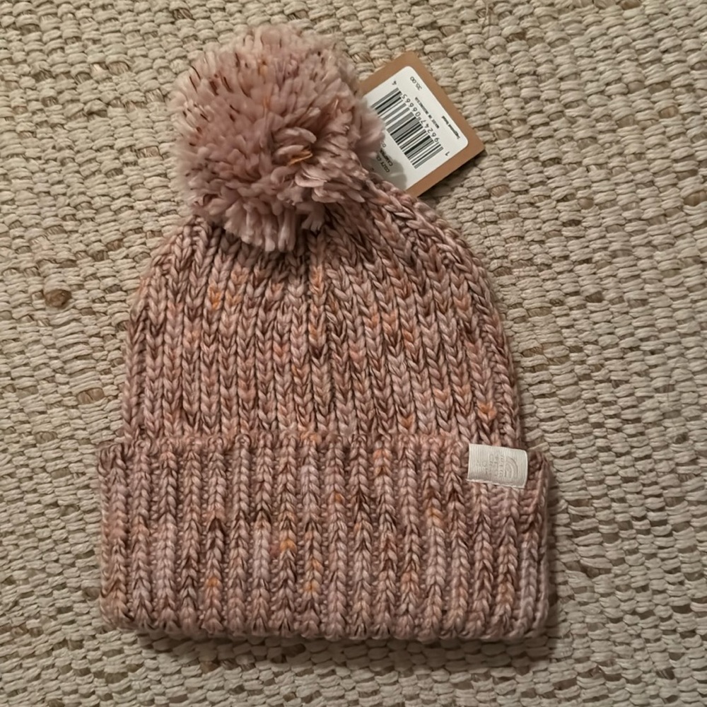 The North Face Blush Knit Beanie with Pom-Pom